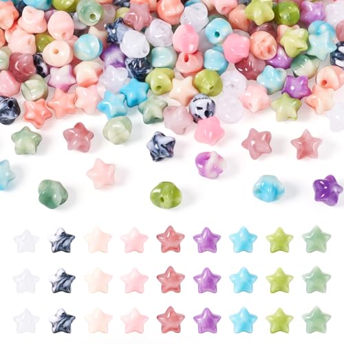 Boutigem Stern-Acrylperlen, 10,5 mm, schöner Sternverlauf, lose Abstandshalter, Perlen für Bastelarbeiten, Halsketten, Armbänder, Ohrringe, Schmuckherstellung, 200 Stück Boutigem Stern-Acrylperlen, 10,5 mm, schöner Sternverlauf, lose Abstandshalter, Perlen für Bastelarbeiten, Halsketten, Armbänder, Ohrringe, Schmuckherstellung, 200 Stück von Boutigem