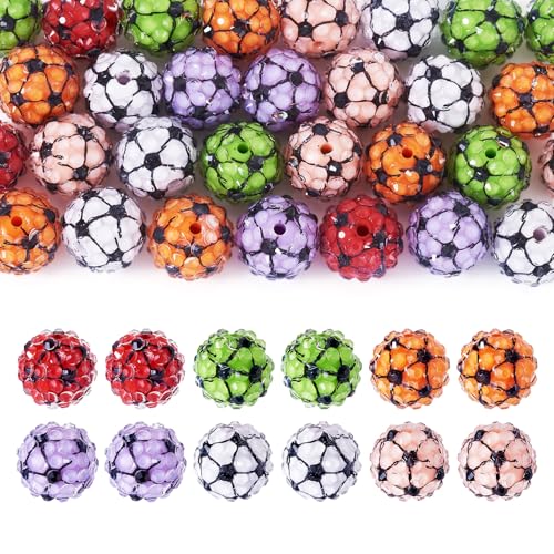 Boutigem Strassperlen mit Sportmotiv für Schmuckherstellung, 16 mm, rund, Fußballharz, lose Perlen für Bastelarbeiten, Armbänder, Halsketten, Bastelbedarf, 30 Stück Boutigem Strassperlen mit Sportmotiv für Schmuckherstellung, 16 mm, rund, Fußballharz, lose Perlen für Bastelarbeiten, Armbänder, Halsketten, Bastelbedarf, 30 Stück von Boutigem