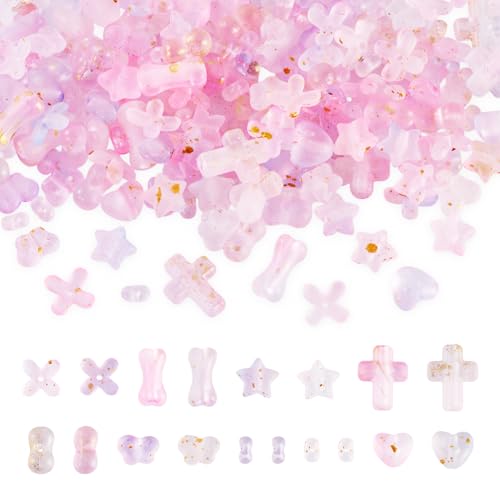 Boutigem Süßes Acryl-Perlen-Set, transparent, Kreuz, Herz, Stern, Blume, Schmetterling, lose Kunststoffperlen für selbstgemachte Armbänder, Ohrringe, Halsketten, Schmuckherstellung, 270 Stück Boutigem Süßes Acryl-Perlen-Set, transparent, Kreuz, Herz, Stern, Blume, Schmetterling, lose Kunststoffperlen für selbstgemachte Armbänder, Ohrringe, Halsketten, Schmuckherstellung, 270 Stück von Boutigem