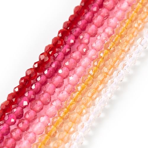 Boutigem Transparente Glasperlen zum Valentinstag, facettierte, runde Kristallperlen für Halsketten, Armbänder, Schmuckherstellung, 1300 Stück Boutigem Transparente Glasperlen zum Valentinstag, facettierte, runde Kristallperlen für Halsketten, Armbänder, Schmuckherstellung, 1300 Stück von Boutigem
