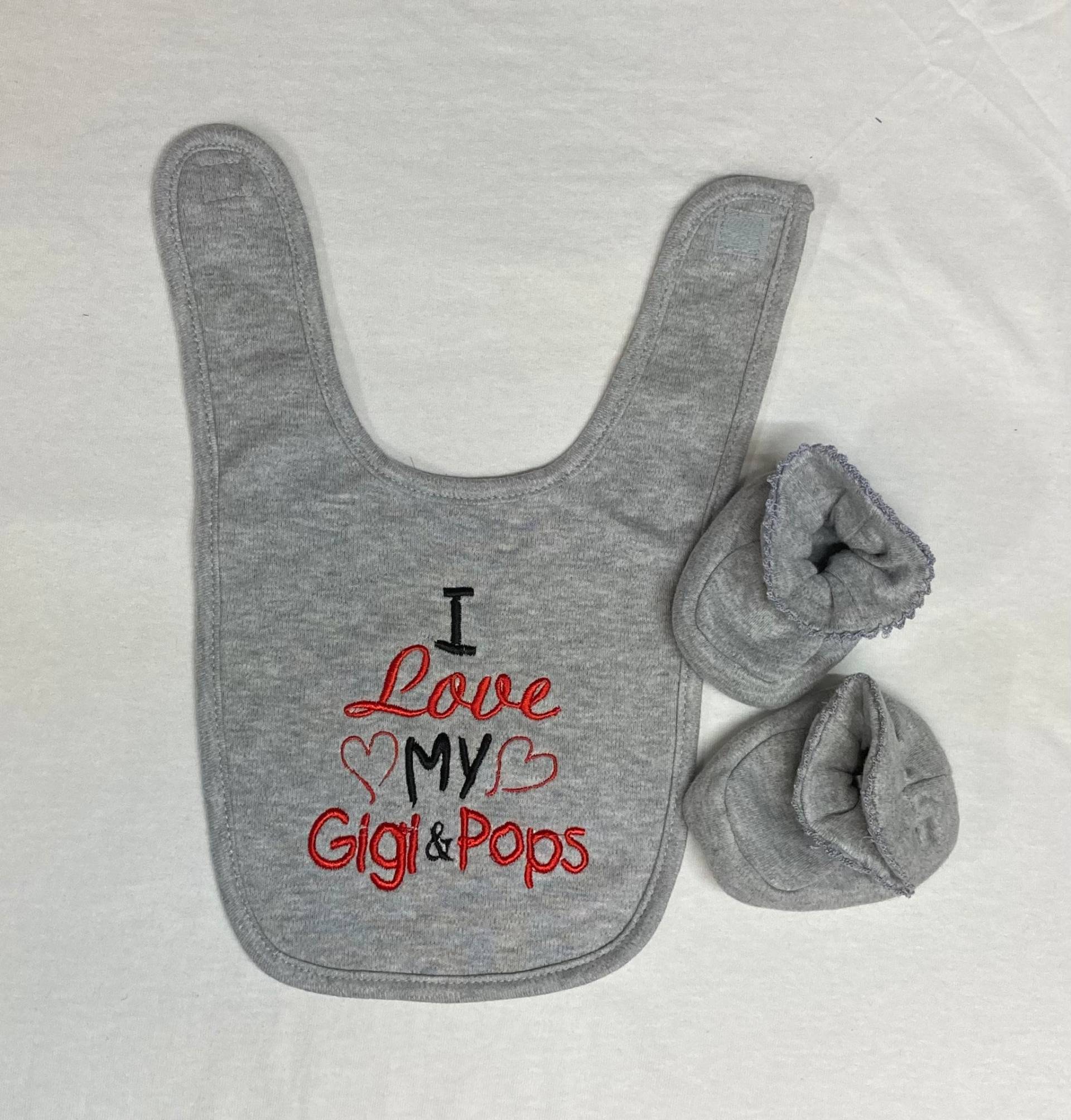 I Love My Lolli & Pop Baby Lätzchen Und Booties I Love My Lolli & Pop Baby Lätzchen Und Booties von BoutiqfullyYours