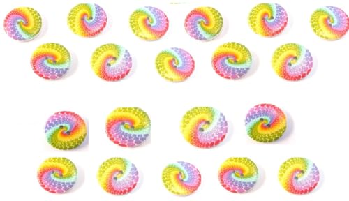 20 Holzknöpfe: rund, Regenbogenmotiv, 15 mm (04) von Boutique d'isacrea