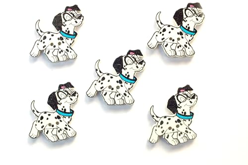 5 Holzknöpfe: Hund, 28 x 26 mm (37) von Boutique d'isacrea