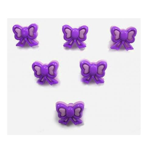 6 Acrylknöpfe: Fliege, lila, 2 Töne, 13 x 11 mm von Boutique d'isacrea