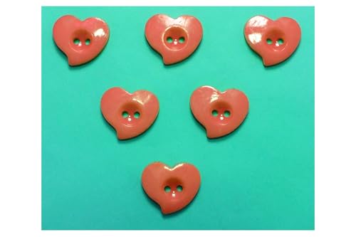 6 Acrylknöpfe: Herz orange, 15 x 13 mm (04) von Boutique d'isacrea