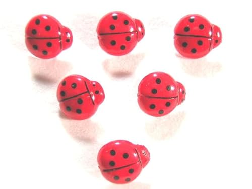 6 Acrylknöpfe: Marienkäfer, rot, 14 x 13 mm 6 Acrylknöpfe: Marienkäfer, rot, 14 x 13 mm von Boutique d'isacrea