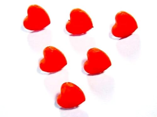 6 Acrylknöpfe: rotes Herz mit Facetten, 14 x 14 mm von Boutique d'isacrea