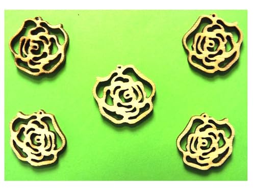 6 Holzapplikationen: Rosa, 20 mm 6 Holzapplikationen: Rosa, 20 mm von Boutique d'isacrea
