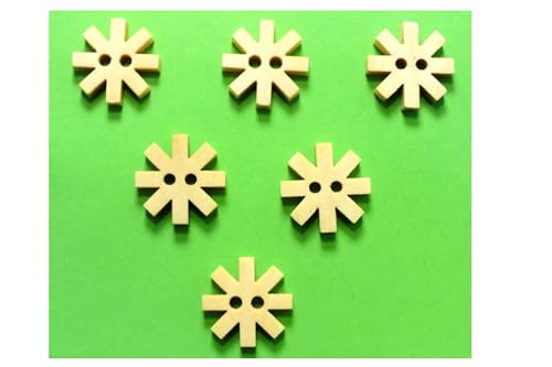 6 Holzknöpfe: Blume 16 mm (04) von Boutique d'isacrea