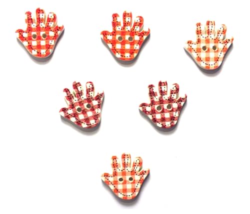 6 Holzknöpfe: Hand 18 x 18 mm (02) von Boutique d'isacrea