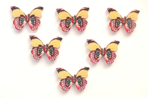 6 Holzknöpfe: Schmetterling, 28 x 20 mm (01) von Boutique d'isacrea