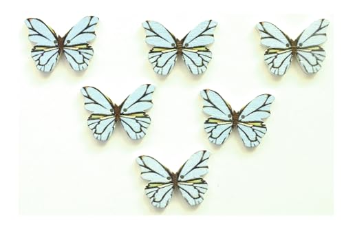 6 Holzknöpfe: Schmetterling, 28 x 20 mm (04) von Boutique d'isacrea
