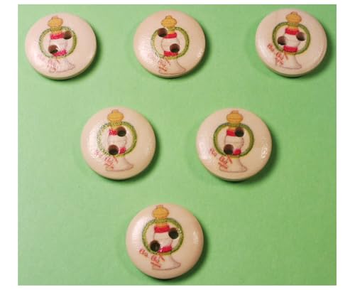 6 Holzknöpfe: rund, Kindermotiv, Spielzeug, 15 mm (03) von Boutique d'isacrea