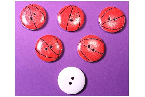 6 Holzknöpfe: rund, Motiv Ballon, 20 mm (03) von Boutique d'isacrea