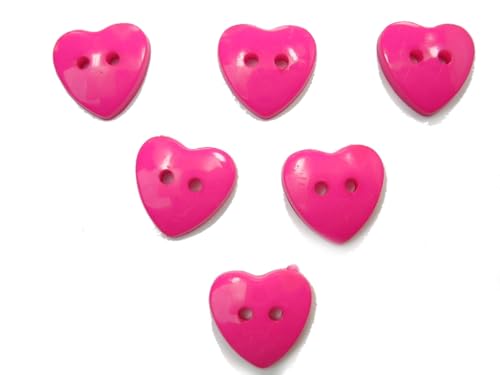 6 Knöpfe: rosa Herz, 17 x 16 mm (01) von Boutique d'isacrea