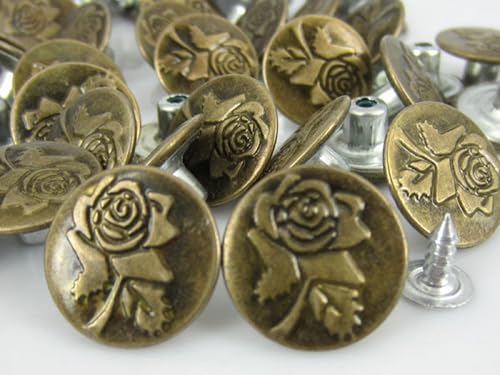 6 Metallknöpfe, 17 mm, rund, für Jeans (10 Stück) von Boutique d'isacrea