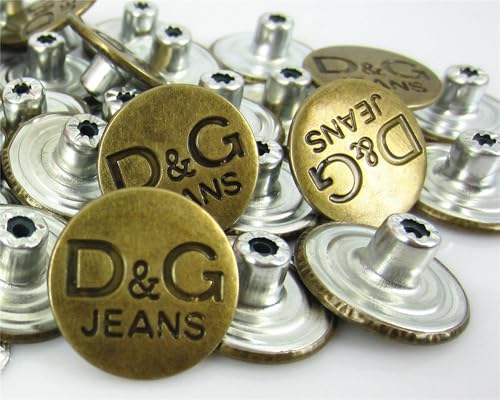 6 Metallknöpfe, 17 mm, rund, für Jeans (26 Stück) von Boutique d'isacrea