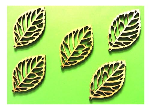 6 Stück Holzapplikationen: Blatt 33 x 20 mm von Boutique d'isacrea