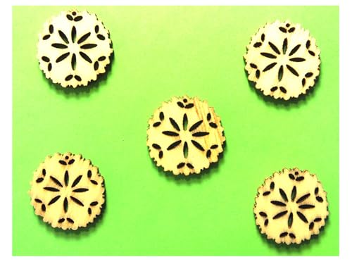 6 Stück Holzapplikationen: Blume 19 mm 6 Stück Holzapplikationen: Blume 19 mm von Boutique d'isacrea