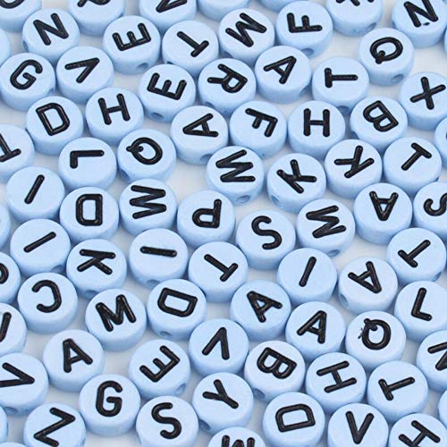 Boutique d'Iisacrea Perlen, rund, Blau, mit schwarzem Buchstabe, 7 mm Boutique d'Iisacrea Perlen, rund, Blau, mit schwarzem Buchstabe, 7 mm von Boutique d'isacrea
