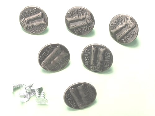 Metallknöpfe, 17 mm, rund, für Jeans (44), 6 Stück von Boutique d'isacrea