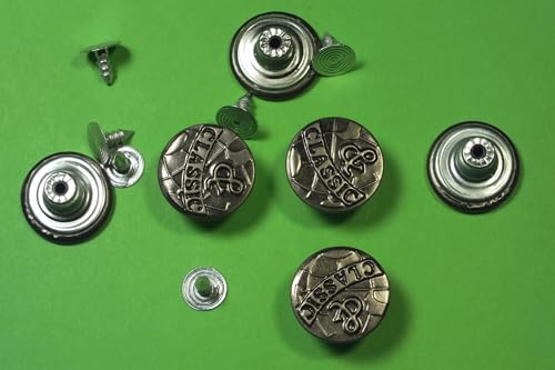 Metallknöpfe, 17 mm, rund, für Jeans (82), 6 Stück von Boutique d'isacrea