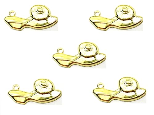 Set mit 5 Charms/Riegeln, goldfarben: Damenschuhe, 21 x 10 mm von Boutique d'isacrea
