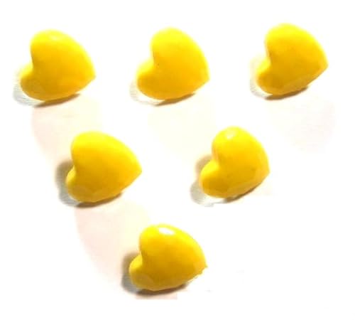 Set mit 6 Acrylknöpfen: Herz gelb facettiert 14 x 14 mm von Boutique d'isacrea