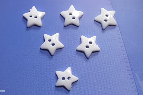 Set mit 6 Knöpfen: weißer Stern, 12 mm Set mit 6 Knöpfen: weißer Stern, 12 mm von Boutique d'isacrea