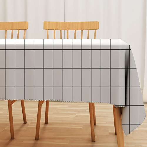 Bovlleetd 275x138cm Schwarz Weiß Tischtuch Wasserdicht Rechteckig Tischtuch Abwischbar Saubere Tischdecken Desktop Dekoration von Bovlleetd