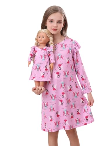 Bow Dream Kleinkind Mädchen Freizeitkleid und passende American Girl Puppe Kleidung für Mädchen Cute Cartoon Kinder Kleid Weiß Cartoon, Lilac Cartoon, 4-5 Jahre Bow Dream Kleinkind Mädchen Freizeitkleid und passende American Girl Puppe Kleidung für Mädchen Cute Cartoon Kinder Kleid Weiß Cartoon, Lilac Cartoon, 4-5 Jahre von Bow Dream
