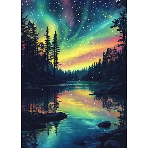 BOWETILE Diamond Painting Niedlicher Fuchs, Mond-Diamond-Art-Malerei-Sets für Erwachsene, Komplette Strassbilder Sternenhimmel-Bilder mit Strasssteinen für Anfänger, Wanddekoration für Zuhause 30x40cm von Bowetile