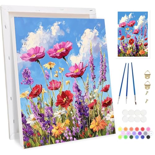 BOWETILE Rosa Blume Malen nach Zahlen für Erwachsene mit Rahmen, Landschaften Malen nach Zahlen für Anfänger Leinwand Kit,Gemäide Bastelset auf Leinwand mit Pinseln Acrylpigment für Home Decor 20x30cm BOWETILE Rosa Blume Malen nach Zahlen für Erwachsene mit Rahmen, Landschaften Malen nach Zahlen für Anfänger Leinwand Kit,Gemäide Bastelset auf Leinwand mit Pinseln Acrylpigment für Home Decor 20x30cm von Bowetile