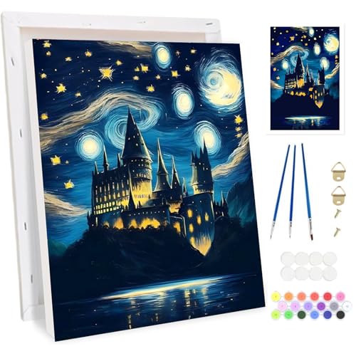 BOWETILE Schloss Malen nach Zahlen für Erwachsene mit Rahmen, Landschaften Malen nach Zahlen für Anfänger Leinwand Kit,Gemäide Bastelset auf Leinwand mit Pinseln und Acrylpigment für Home Decor20x30cm BOWETILE Schloss Malen nach Zahlen für Erwachsene mit Rahmen, Landschaften Malen nach Zahlen für Anfänger Leinwand Kit,Gemäide Bastelset auf Leinwand mit Pinseln und Acrylpigment für Home Decor20x30cm von Bowetile