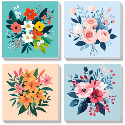 Bowetile 4 Stück Blume Malen Nach Zahlen Kinder ab Adults Jahre Mädchen mit Rahmen, Malen Nach Zahlen Kinder, Diy Gemäide Bastelset auf Leinwand mit Pinseln und Acrylpigment für Home Décor, 20x20 Bowetile 4 Stück Blume Malen Nach Zahlen Kinder ab Adults Jahre Mädchen mit Rahmen, Malen Nach Zahlen Kinder, Diy Gemäide Bastelset auf Leinwand mit Pinseln und Acrylpigment für Home Décor, 20x20 von Bowetile