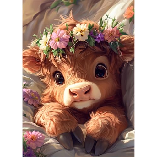 Bowetile 5D DIY Diamond Painting Hochlandkuh, Tier-Diamond-Art-Malerei-Sets für Erwachsene, Komplette Strassbilder Blumen-Bilder mit Strasssteinen für Anfänger, Wanddekoration für Zuhause 30x40cm Bowetile 5D DIY Diamond Painting Hochlandkuh, Tier-Diamond-Art-Malerei-Sets für Erwachsene, Komplette Strassbilder Blumen-Bilder mit Strasssteinen für Anfänger, Wanddekoration für Zuhause 30x40cm von Bowetile