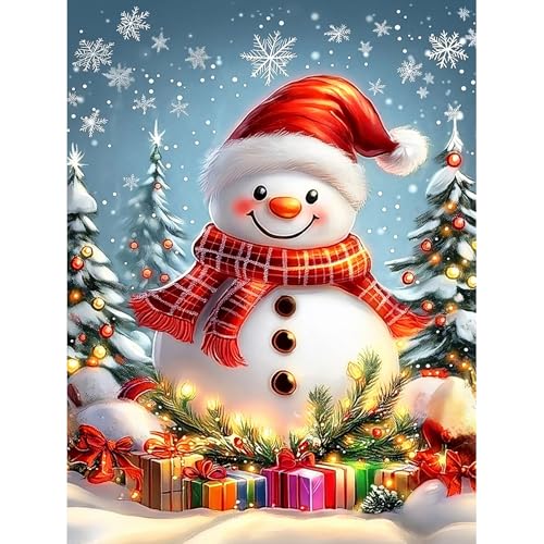Bowetile 5D Diamond Painting Bilder, Diamant Painting Süßer Schneemann, Diamond Painting Set für Erwachsene Kinder, Komplettes DIY Diamond Art Malen Stickset, Kreuzstichbilder für Wohnkultur 30x40 cm Bowetile 5D Diamond Painting Bilder, Diamant Painting Süßer Schneemann, Diamond Painting Set für Erwachsene Kinder, Komplettes DIY Diamond Art Malen Stickset, Kreuzstichbilder für Wohnkultur 30x40 cm von Bowetile