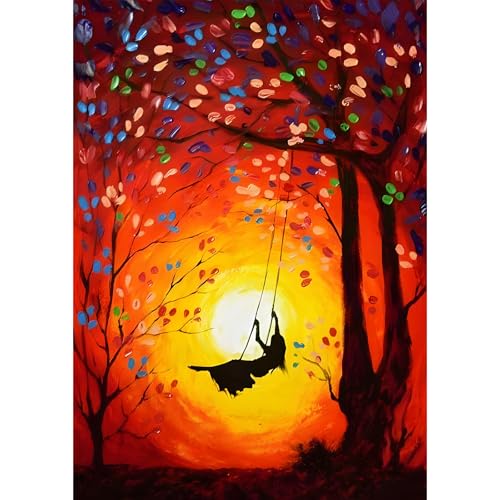 Bowetile 5D Diamond Painting Bilder Frau, Person auf der Schaukel Diamond Painting Set für Erwachsene und Kinder, Komplettes DIY Diamond Art Malen Stickset für Kreuzstichbilder, Wohnkultur 30x40 cm Bowetile 5D Diamond Painting Bilder Frau, Person auf der Schaukel Diamond Painting Set für Erwachsene und Kinder, Komplettes DIY Diamond Art Malen Stickset für Kreuzstichbilder, Wohnkultur 30x40 cm von Bowetile