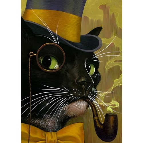 Bowetile 5D Diamond Painting Bilder Katze, Schwarze Katze Diamond Painting Set für Erwachsene und Kinder, Komplettes DIY Diamond Art Malen Stickset für Kreuzstichbilder, Wohnkultur 30x40 cm Bowetile 5D Diamond Painting Bilder Katze, Schwarze Katze Diamond Painting Set für Erwachsene und Kinder, Komplettes DIY Diamond Art Malen Stickset für Kreuzstichbilder, Wohnkultur 30x40 cm von Bowetile