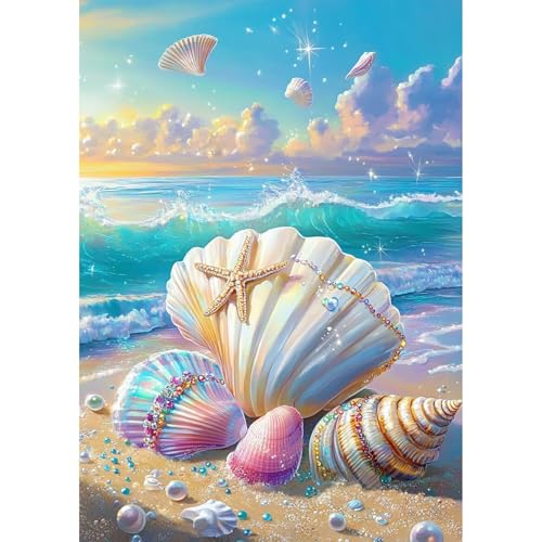 Bowetile 5D Diamond Painting Bilder Strand Muschel, Landschaft Diamond Painting Set für Erwachsene und Kinder, Komplettes DIY Diamond Art Malen Stickset für Kreuzstichbilder, Wohnkultur 30x40 cm Bowetile 5D Diamond Painting Bilder Strand Muschel, Landschaft Diamond Painting Set für Erwachsene und Kinder, Komplettes DIY Diamond Art Malen Stickset für Kreuzstichbilder, Wohnkultur 30x40 cm von Bowetile