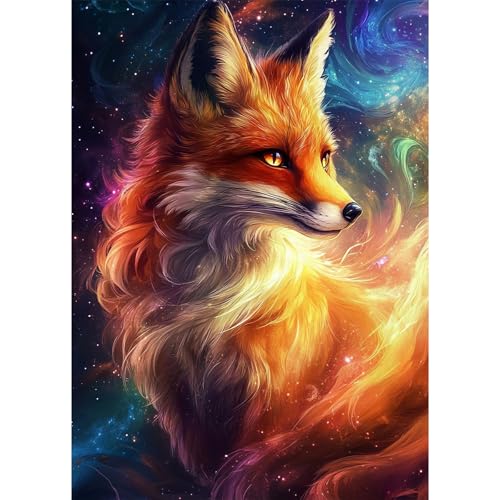 Bowetile DIY Diamond Painting Niedlicher Fuchs, Tier-Diamond-Art-Malerei-Sets für Erwachsene, Komplette Strassbilder Fuchs-Bilder mit Strasssteinen für Anfänger, Wanddekoration für Zuhause 30x40 cm von Bowetile