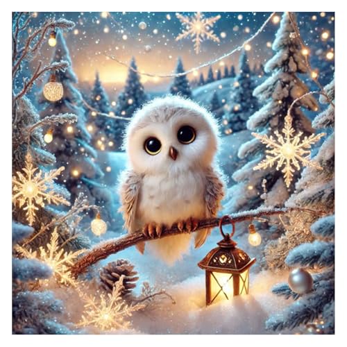 Bowetile Diamond Painting Rotkehlchen Erwachsene, Weihnachten Rotkehlchen Diamant Painting Bilder für Erwachsene Anfänger, 5D DIY Diamond Art Craft für Home Wand Decor 30x30cm von Bowetile