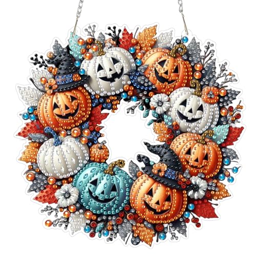Bowetile Halloween Diamond Painting Anhänger DIY Kürbis, Diamond Painting Erwachsene Kinder Anhänger mit Kette, Hängende Ornament Motive Bastelset für Fensterbilder Wand Tür Garten, Decor Geschenk Bowetile Halloween Diamond Painting Anhänger DIY Kürbis, Diamond Painting Erwachsene Kinder Anhänger mit Kette, Hängende Ornament Motive Bastelset für Fensterbilder Wand Tür Garten, Decor Geschenk von Bowetile