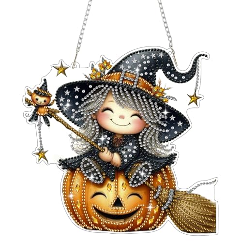 Bowetile Halloween Diamond Painting Anhänger Kürbis Mädchen, Diamond Painting Erwachsene Kinder Anhänger mit Kette, Hängende Ornament Motive Bastelset für Fensterbilder Wand Tür Garten, Decor Geschenk Bowetile Halloween Diamond Painting Anhänger Kürbis Mädchen, Diamond Painting Erwachsene Kinder Anhänger mit Kette, Hängende Ornament Motive Bastelset für Fensterbilder Wand Tür Garten, Decor Geschenk von Bowetile