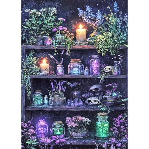 Bowetile Halloween Diamond Painting Bücherregal Erwachsene, Skelett Kürbis Diamant Painting Bilder Erwachsene, 5D DIY Diamond-Painting Arts Craft für Home Wand Decor 30x40cm Bowetile Halloween Diamond Painting Bücherregal Erwachsene, Skelett Kürbis Diamant Painting Bilder Erwachsene, 5D DIY Diamond-Painting Arts Craft für Home Wand Decor 30x40cm von Bowetile