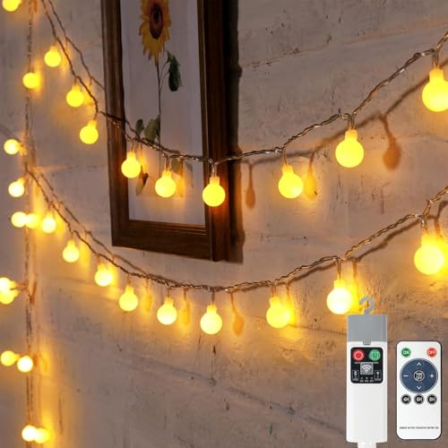 Bowfar Kugel Lichterkette Batterie, 10M 100LED Lichterkette Außen mit USB Aufladbare Batterie, IP65 Wasserdicht Warmweiß Lichterkette Kugeln mit Fernbedienung für Balkon Party Garten Hochzeit Camping Bowfar Kugel Lichterkette Batterie, 10M 100LED Lichterkette Außen mit USB Aufladbare Batterie, IP65 Wasserdicht Warmweiß Lichterkette Kugeln mit Fernbedienung für Balkon Party Garten Hochzeit Camping von Bowfar