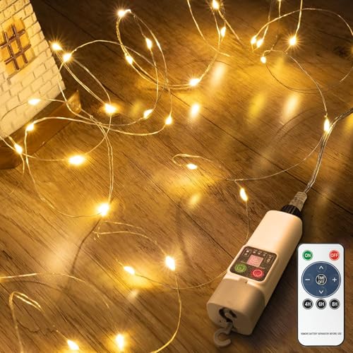 Bowfar Lichterkette Aufladbare Batterie, 10M 100 LED Lichterkette Innen USB Wiederaufladbare, 8 Modi Lichterkette Draht mit Fernbedienung und Timer für Party Hochzeit Weihnachten Deko, Warmweiß Bowfar Lichterkette Aufladbare Batterie, 10M 100 LED Lichterkette Innen USB Wiederaufladbare, 8 Modi Lichterkette Draht mit Fernbedienung und Timer für Party Hochzeit Weihnachten Deko, Warmweiß von Bowfar