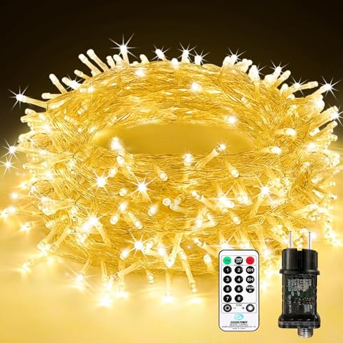 LED Lichterkette Außen Strombetrieben, 30M 300 LED Lichterkette Weihnachten mit Fernbedienung Timer Merkfunktion, 8 Modi IP65 Wasserdicht für Innen Außen Garten Party Hochzeit Weihnachtsdeko, Warmweiß LED Lichterkette Außen Strombetrieben, 30M 300 LED Lichterkette Weihnachten mit Fernbedienung Timer Merkfunktion, 8 Modi IP65 Wasserdicht für Innen Außen Garten Party Hochzeit Weihnachtsdeko, Warmweiß von Bowfar