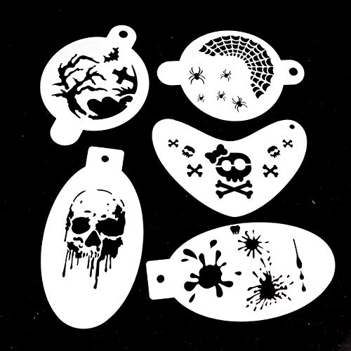 Bowitzki 5pcs Reusable Face Paint Stencils for Body Art Painting Halloween Party Makeup Temporary Tattoos Stencils (Batman) (Halloween2) von Bowitzki