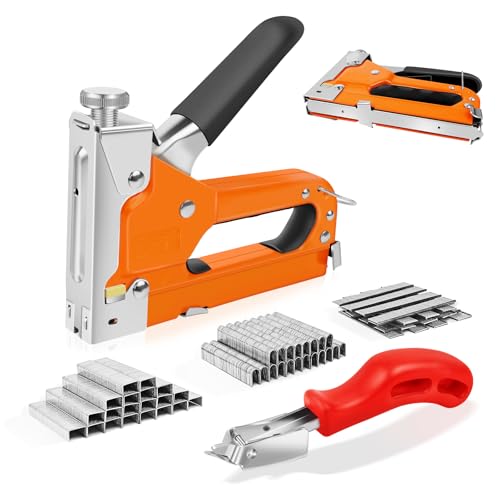 Klammerpistole 3 in 1 Hochleistungs-Klammerpistole mit Entferner, Nagelpistole Polsterklammer-Set mit 3000 Klammern zum Befestigen von Material, Schreinerei, Bindung, Verstärkung Klammerpistole 3 in 1 Hochleistungs-Klammerpistole mit Entferner, Nagelpistole Polsterklammer-Set mit 3000 Klammern zum Befestigen von Material, Schreinerei, Bindung, Verstärkung von Bowose
